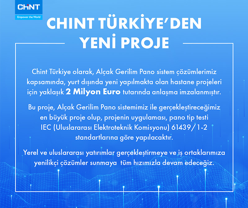 Elektrik Dünyası Dergisi, Haber, Chint, Chint Turca, Chint Türkiye, Chint Türkiye’den 2 Milyon Euro’luk Proje Anlaşması 